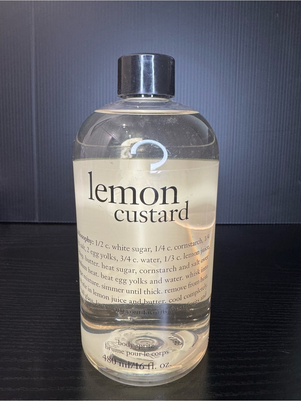 Philosophy Lemon Custard Body Spritz - Clear Pale Yellow Bottle